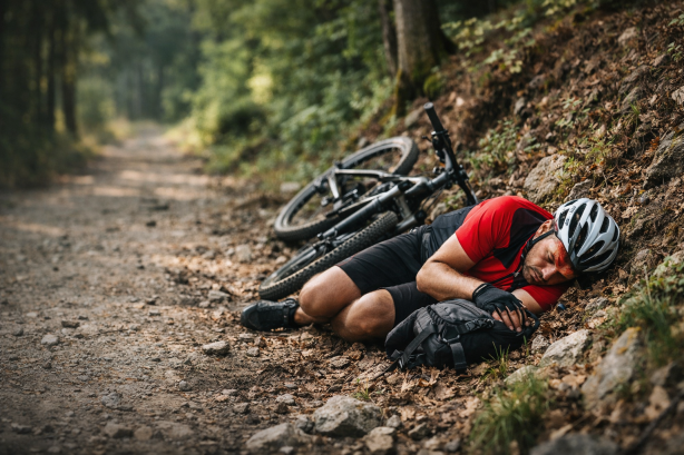 Mountain biker on a trail